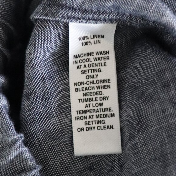 Saks Fifth Avenue 100% Linen Medium Straight Leg Elastic Roll Cuff Trouser Pants - Picture 11 of 11